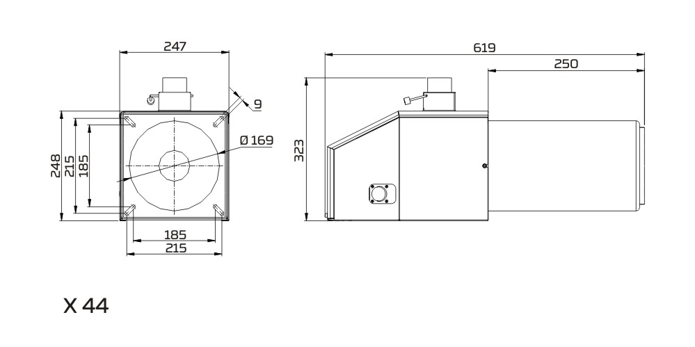 Palnik PellasX X 44